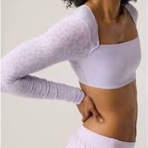 Aerie Offline Lavender Lace crop long sleeve sz XL